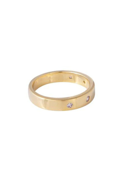 White Cheetah Stacking Ring - Gold