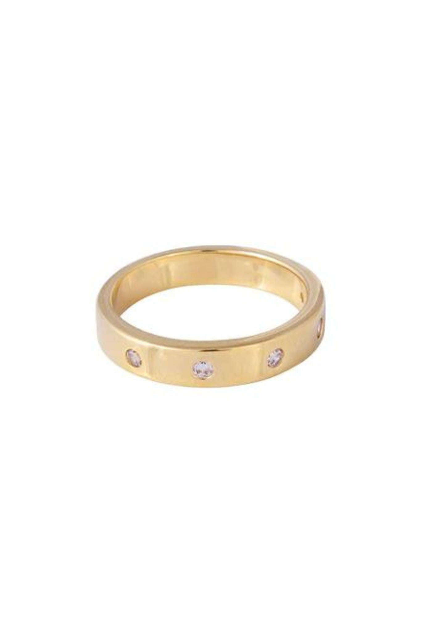 White Cheetah Stacking Ring - Gold