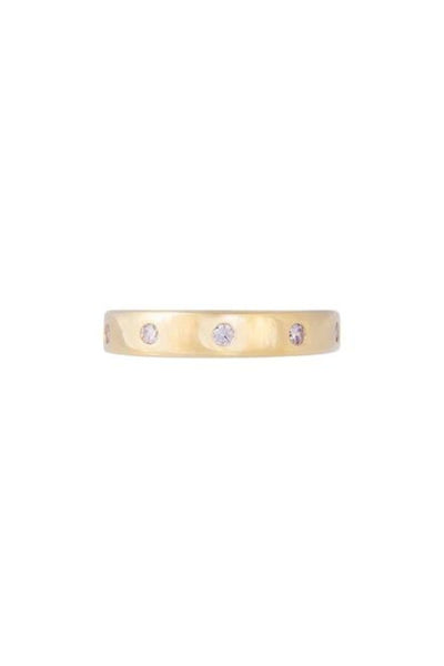 White Cheetah Stacking Ring - Gold