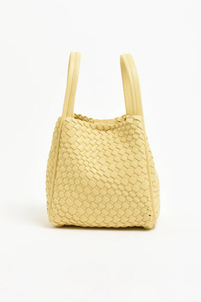 Woven Slouch Bucket Bag - Lemon