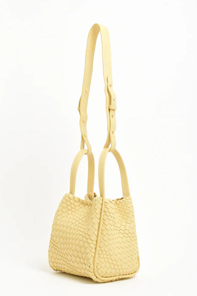 Woven Slouch Bucket Bag - Lemon