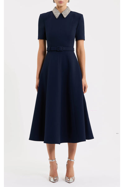Xena Short Sleeve Midi - Navy
