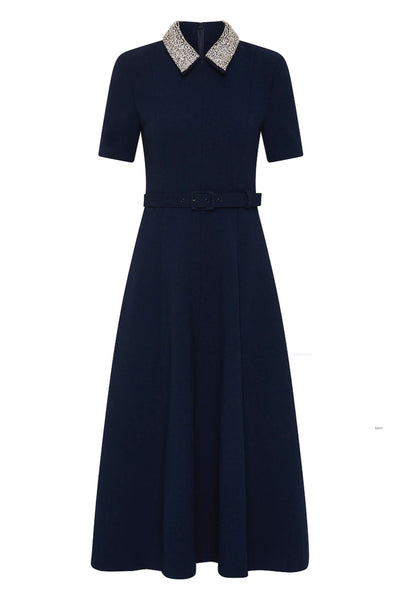 Xena Short Sleeve Midi - Navy
