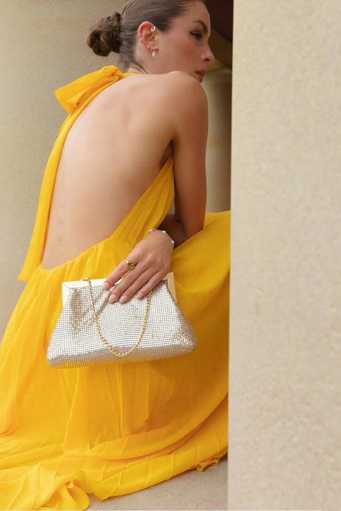 OLGA BERG Zara Glo Mesh Frame Clutch - Gold Smoke & Mirrors Boutique OLGA BERG Zara Glo Mesh Frame Clutch - Gold Smoke & Mirrors Boutique