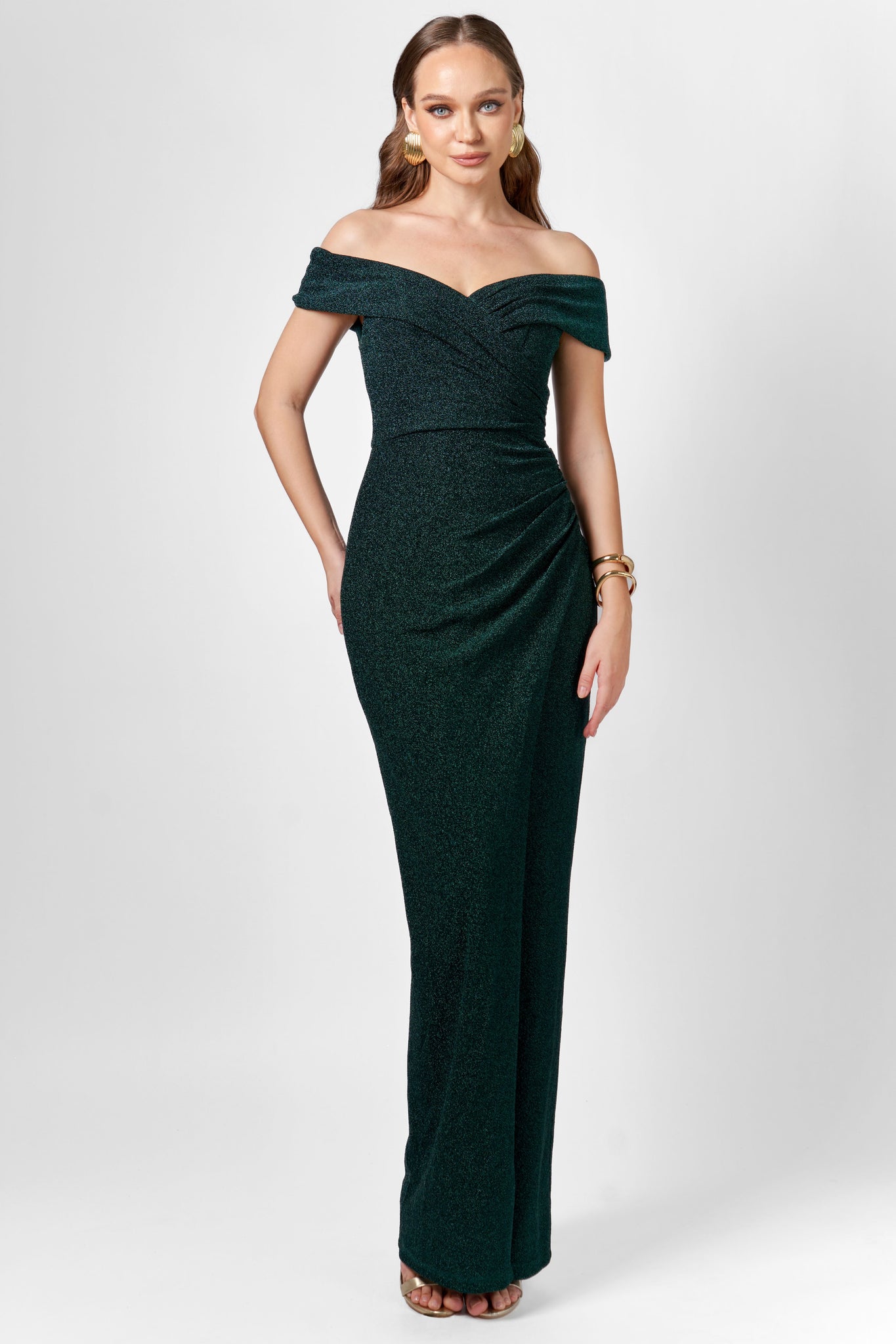 Zimi Off Shoulder Maxi - Emerald