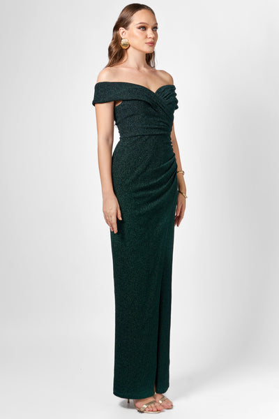 Zimi Off Shoulder Maxi - Emerald