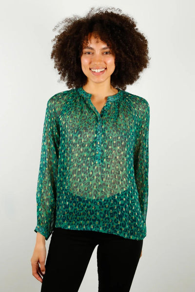 Zion Top - Green Leopard