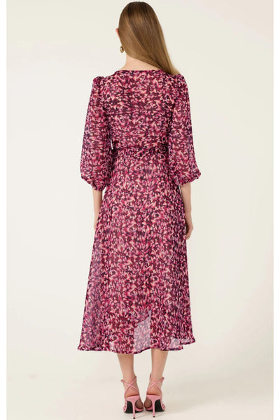 Zora Wrap Dress - Pink Lilac Feather