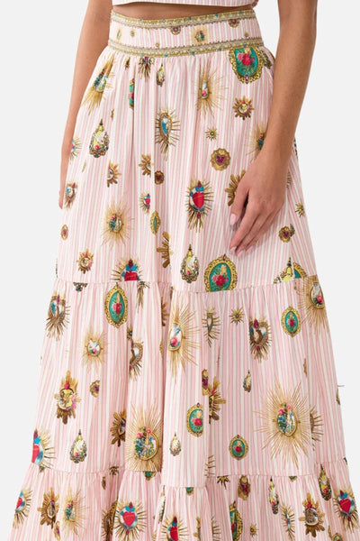High Waisted Tiered Skirt - Painted Prayers Painpray