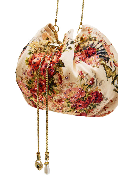 Meet Me at the Majestic Drawstring Pouch Bag with Chain Strap