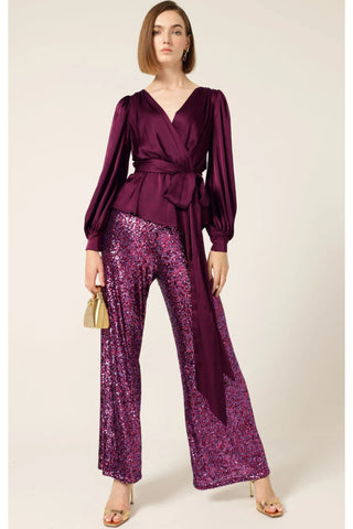 Sequin Palazzo Pants - Pink Multi
