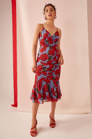 Find You Midi Dress - Powder Blue Dahlia