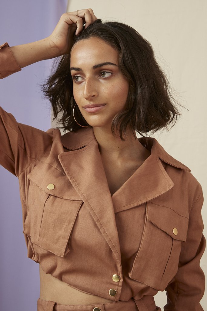 Womens tan utility jacket on sale