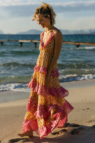 Moon Maxi Dress - Pink Gold