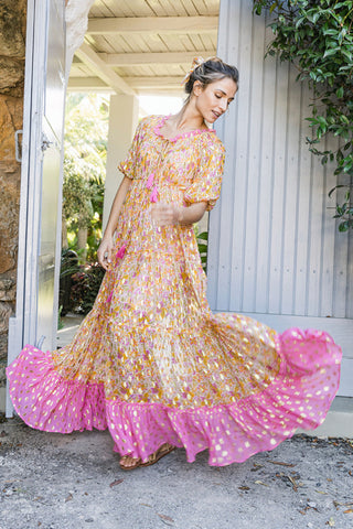 Sally Maxi Dress - Pink Gold