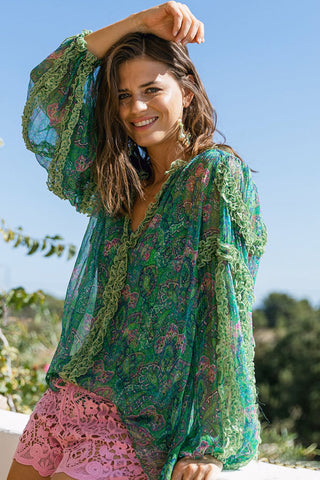 Tatum Top - Green Lurex