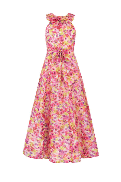 Angelita Midi Dress - Pink Yellow Floral SIZE 12/14 ONLY