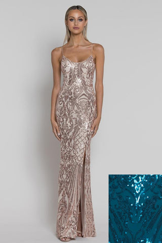 Buy Bariano Colette Scoop Pattern Sequin Gown in Teal now at Smoke and Mirrors Boutique. Buy Bariano Colette Sequin Gown with ZipPay now. Buy Bariano Colette Sequin Gown with AfterPay now. Buy Bariano with Free Shipping Australia wide on all orders over $100. 