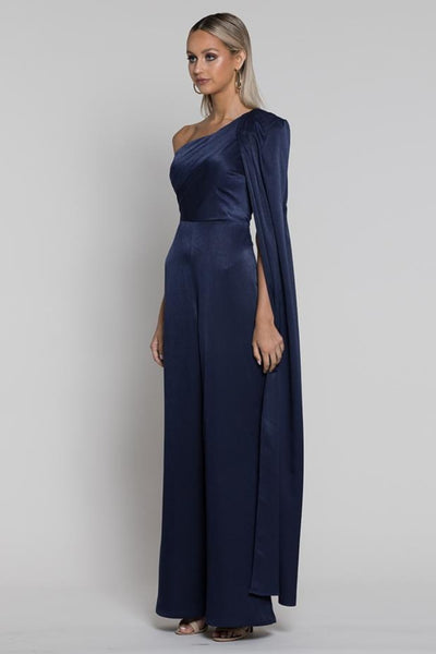 Buy Bariano Jane One Shoulder Cape Jumpsuit in Navy now at Smoke and Mirrors Boutique. Shop Bariano Jane Jumpsuit with AfterPay. Buy Bariano Jane Jumpsuit with ZipPay. Bariano Free Shipping on all orders Australia wide over $100.