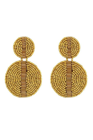 Brigitta Beaded Earrings - Mustard Gold