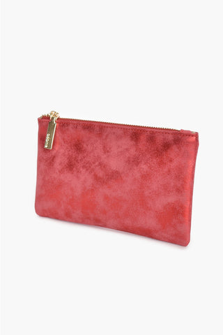 Glittery Mini Zip Top Pouch - Red