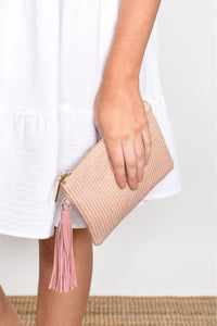 Weave Front Pouch - Pink