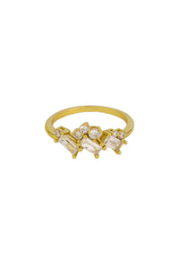 Amal Crystal Ring - Gold