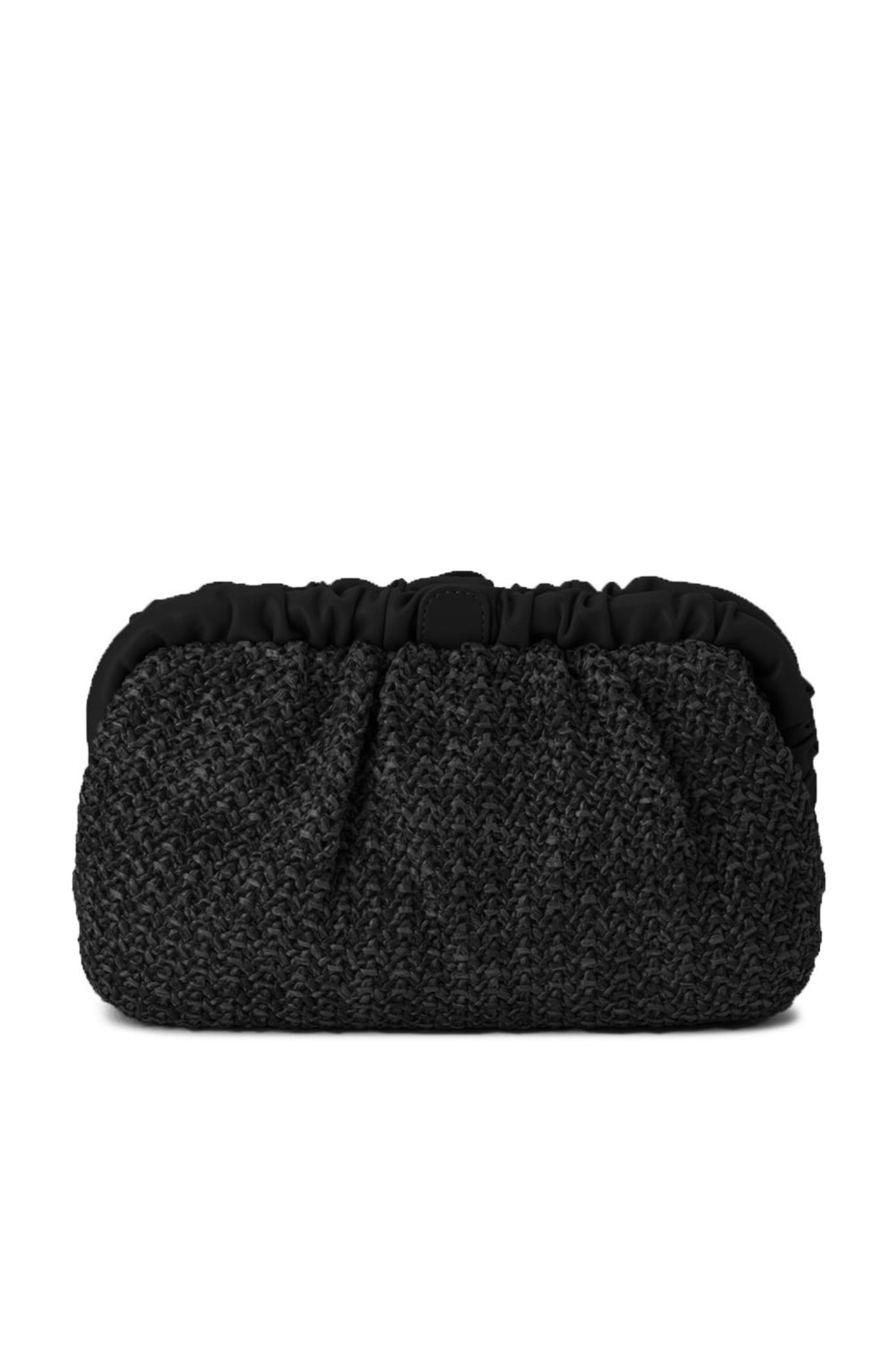 Amalia Pleated Woven Clutch - Black