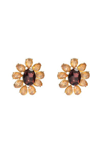 Amber Statement Stud Earring - Champagne