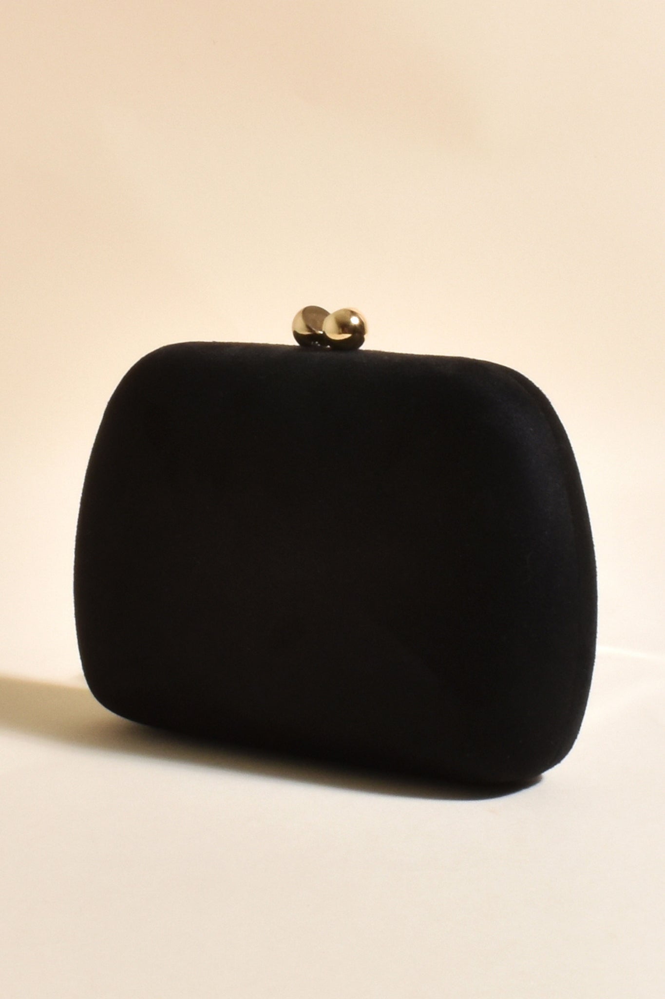 Anderson Faux Suede Structured Clutch - Black