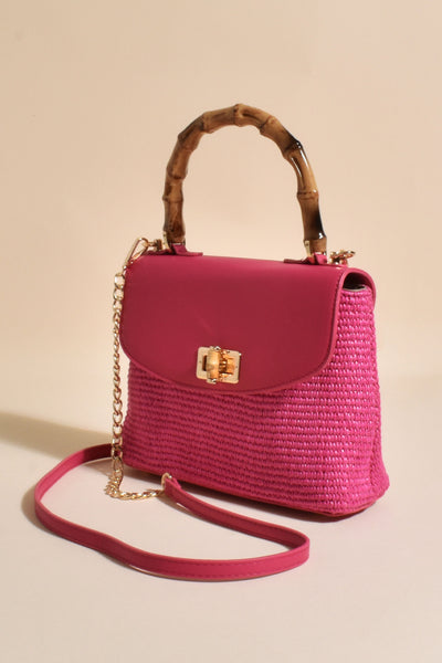 Arianna Cane Handle Event Bag - Pink