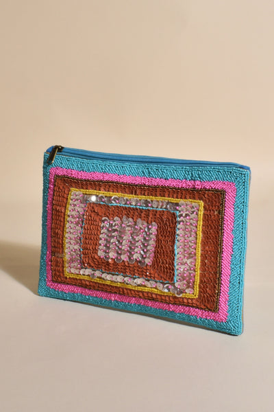 Bead Border Holiday Clutch - Multi