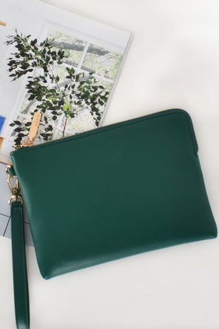 Becca Corner Zip Pouch - Dark Green
