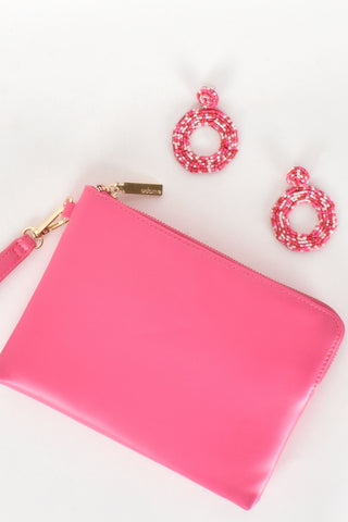 Becca Corner Zip Pouch - Hot Pink