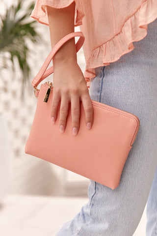 Becca Corner Zip Pouch - Peach
