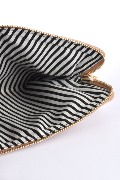 Becca Stitch Detail Corner Zip Pouch - Nude