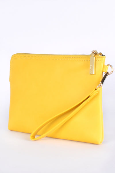 Becca Stitch Detail Corner Zip Pouch - Yellow