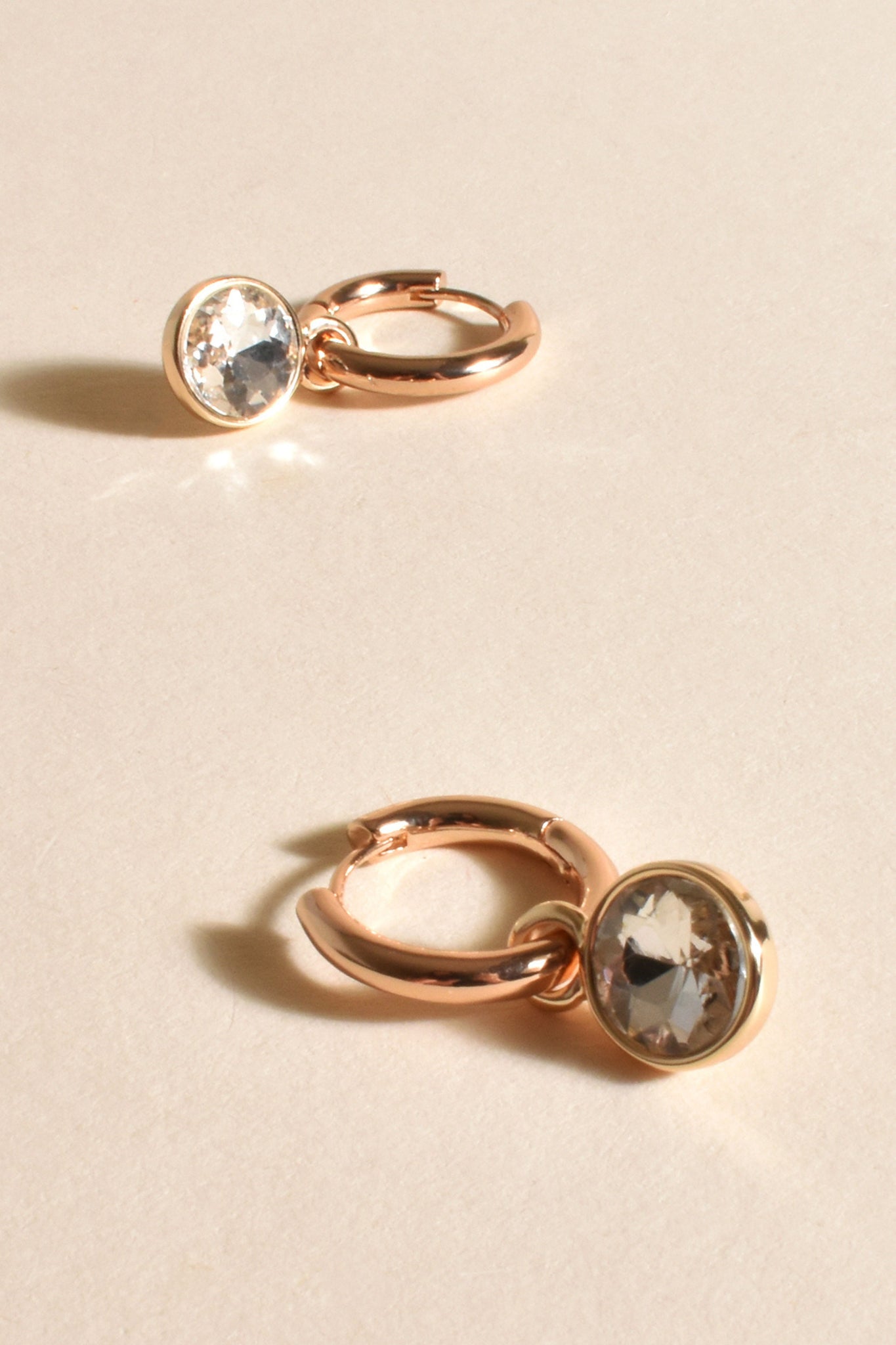 Bella Jewel Drop Event Hoops - Crystal Gold