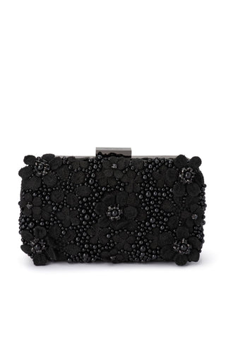 Beth Encrusted Clutch - Black