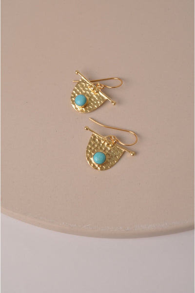 Fossil Earring - Turquoise