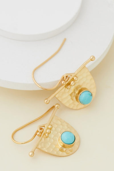 Fossil Earring - Turquoise