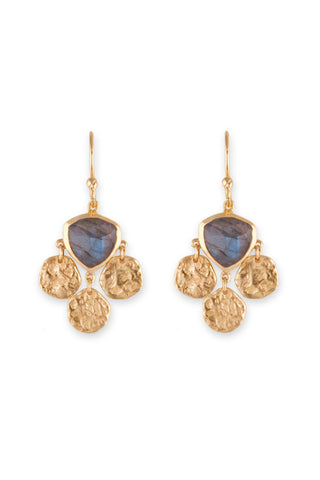 Lotus Earrings - Labradorite