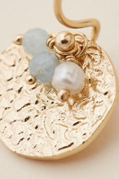 Rain Earrings - Aquamarine/Pearl