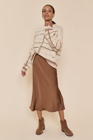 Bias Satin Skirt - Carafe