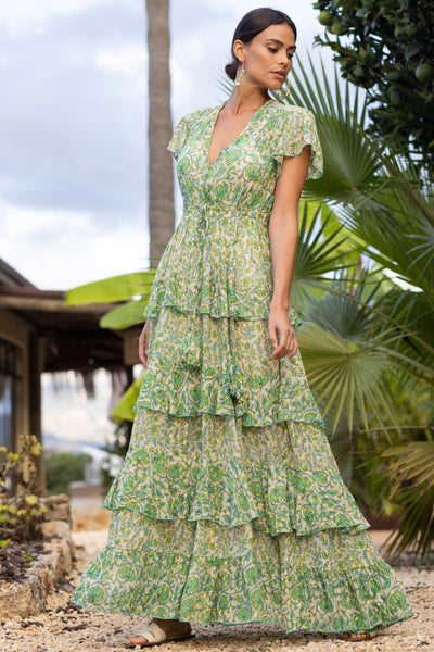 Bluebell Maxi Dress - Green Lurex