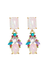 Bohemia Moonstone Crystal Statement Drop Earring