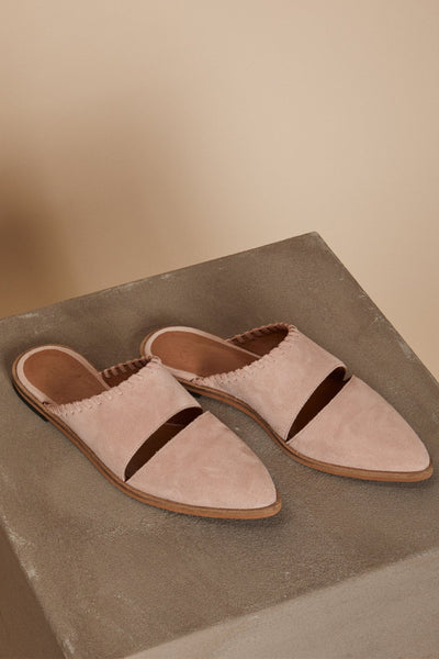 Braga Suede Pointed Flat - Rose SIZE 38 ONLY