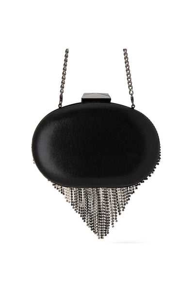 Bria Crystal Fringed Bag - Black