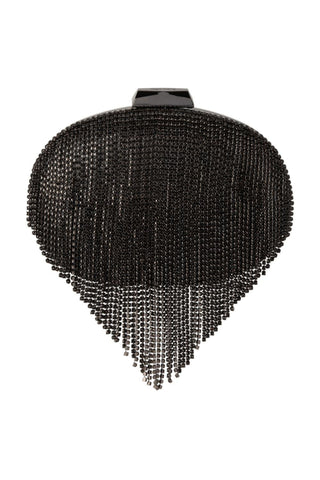 Bria Crystal Fringed Bag - Black