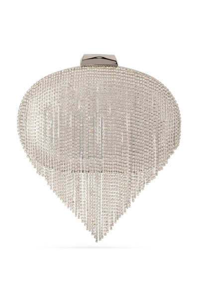 Bria Crystal Fringed Bag - Silver